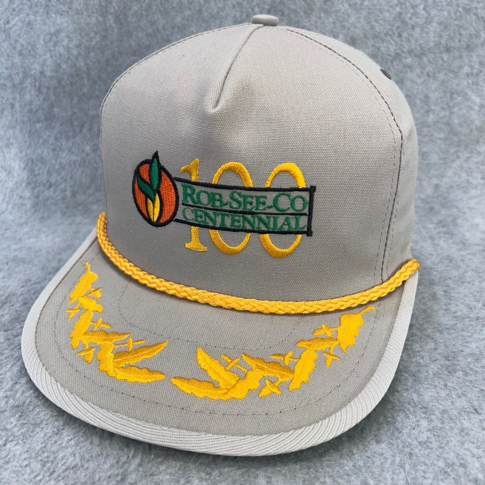 Rob-See-Co Centennial Mens Grey Kap King Trucker Hat Scrambled Eggs Vintage OSFA